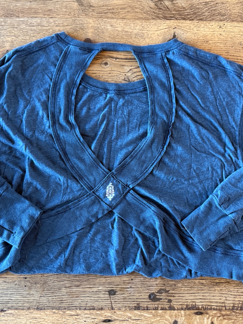 FP Movement by Free People Deep Blue Long Sleeve Crewneck Top - Picture 3 of 5